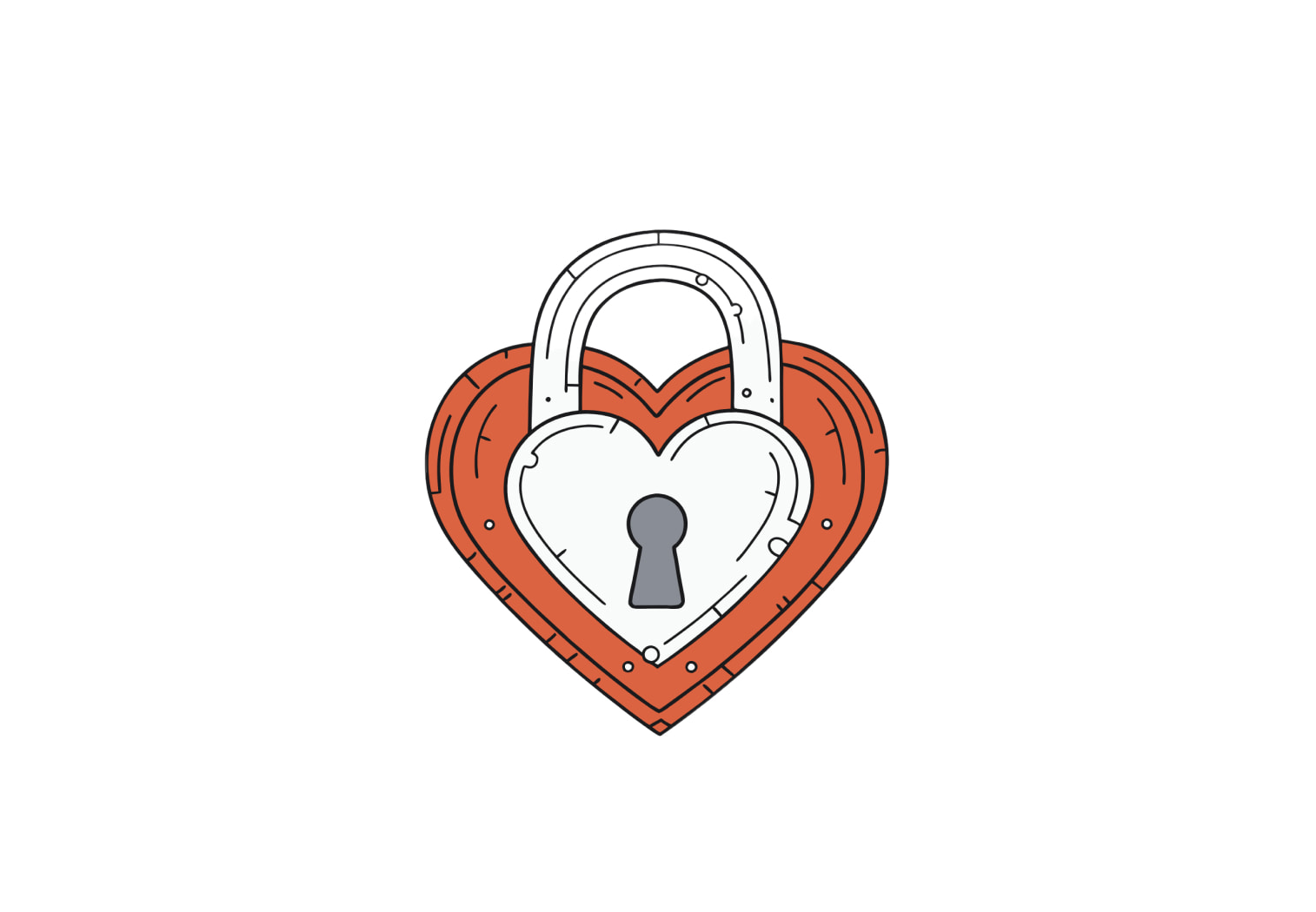 heart with a lock in the middle, metaphor for healthcare cyber security